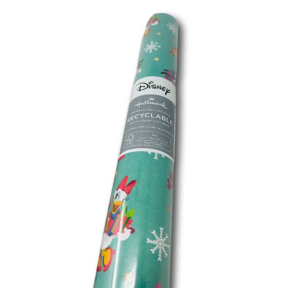 Hallmark Wrapping Paper Christmas Mickey Minnie Mouse Green 30 sqft Roll Holiday - Picture 2 of 2
